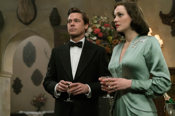 Brad Pitt plays Max Vatan and Marion Cotillard plays Marianne Beausejour in Allied from Paramount Pictures.